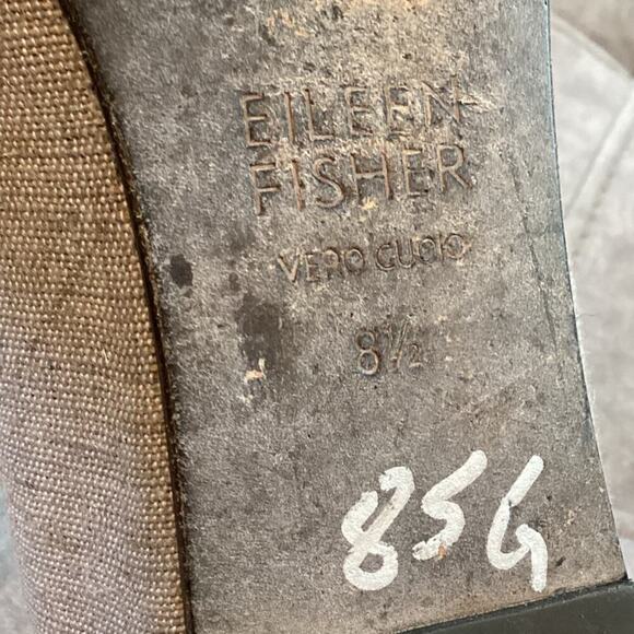 Eileen Fisher Patch Ballet Flats Womens US 8.5 Silver Grey Coastal Minimalist - Picture 3 of 10